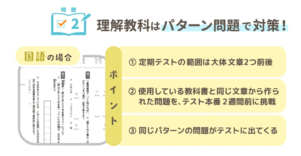 理解教科はパターン問題で対策！